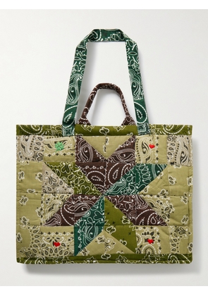 CALL IT BY YOUR NAME - Maxi Cabas Reversible Patchwork Paisley-print Cotton-poplin Tote - Green - One size