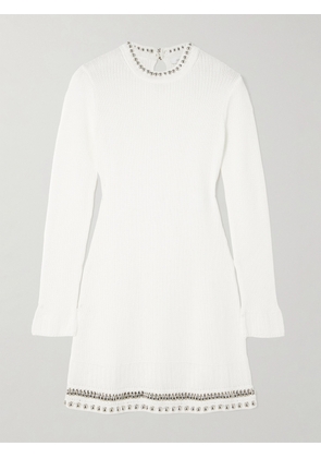 Rabanne - Embellished Crocheted Mini Dress - White - x small,small,medium,large,x large