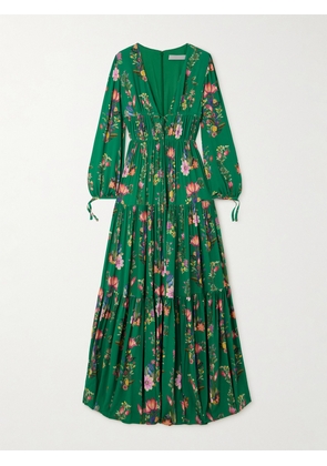 Borgo de Nor - Freya Floral-print Jersey Maxi Dress - Green - UK 6,UK 8,UK 10,UK 12,UK 14,UK 16
