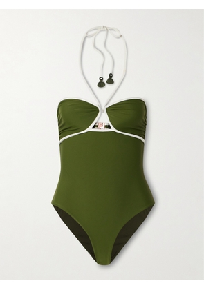Johanna Ortiz - Military Ashaninka Cutout Halterneck Swimsuit - Green - x small,small,medium,large,x large