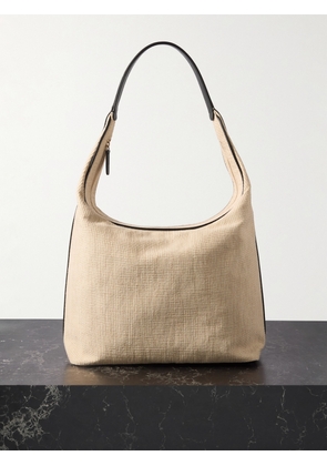 LOULOU STUDIO - Ares Leather-trimmed Raffia Shoulder Bag - Neutrals - One size