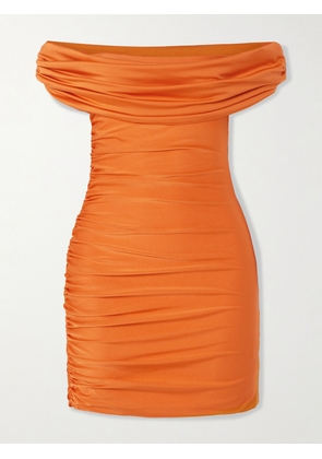Maygel Coronel - + Net Sustain Areti Draped Stretch-jersey Mini Dress - Orange - Petite,One Size,Extended