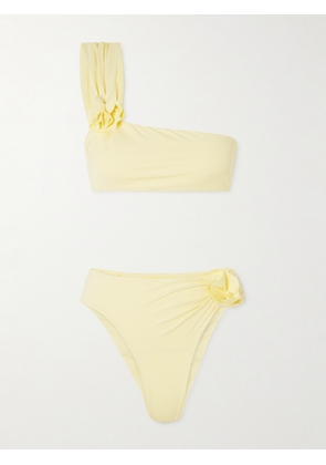 Maygel Coronel - + Net Sustain Agape One-shoulder Appliquéd Bikini - Yellow - Petite,One Size,Extended