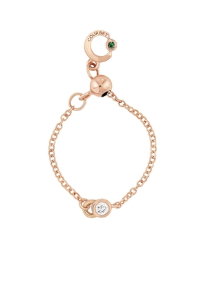 Courbet 18kt recycled rose gold laboratory-grown diamond CO adjustable chain ring - Pink