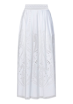 Alberta Ferretti Lace-Detail High Waist Maxi Skirt