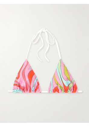 PUCCI - Marmo Printed Triangle Bikini Top - Pink - x small,small,medium,large