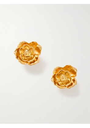 Oscar de la Renta - Gardenia Gold-tone Clip Earrings - One size