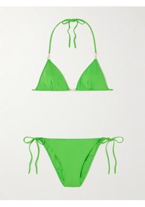 Lido - Sessantaquattro Chain-embellished Triangle Bikini - Green - x small,small,medium,large,x large