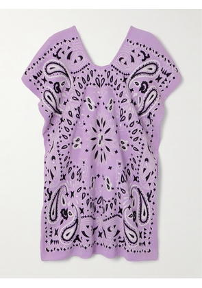 Pippa Holt - Embroidered Cotton-blend Huipil - Purple - One size