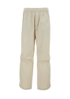 Burberry Beige Cargo Pants With Stretch Waist In Cotton Blend Man