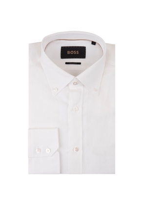 Hugo Boss Button-Down Shirt In White Linen