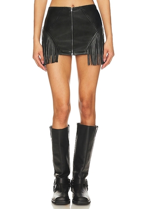 superdown Riley Faux Leather Skirt in Black. Size S.