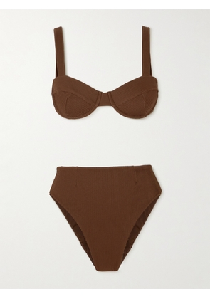 Haight - Gaia Ribbed Underwired Bikini - Brown - x small,small,medium,large