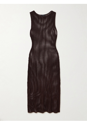 Haight - Luciana Open-knit Midi Dress - Brown - x small,small,medium,large