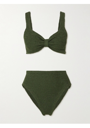 Hunza G - Judy Seersucker Bikini - Green - Beachwear One Size