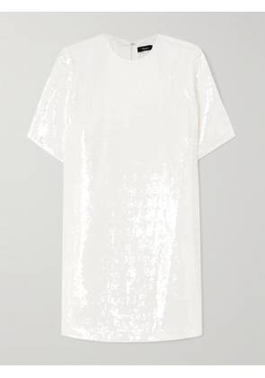Theory - Sequined Recycled-crepe Mini Dress - White - x small,small,medium,large,x large