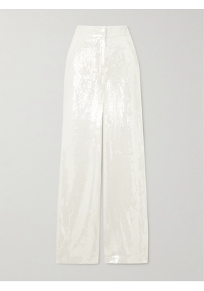Theory - Sequined Recycled-crepe Wide-leg Pants - White - US0,US2,US4,US6,US8,US10,US12,US14