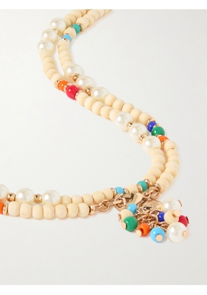 Roxanne Assoulin - The Light Hearted Gold-tone, Enamel And Pearl Necklace - White - One size