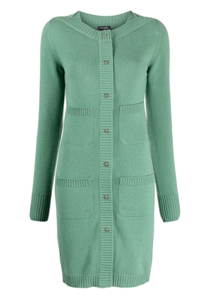 CHANEL Pre-Owned 2010s CC turn-lock buttons cashmere minidress - Green