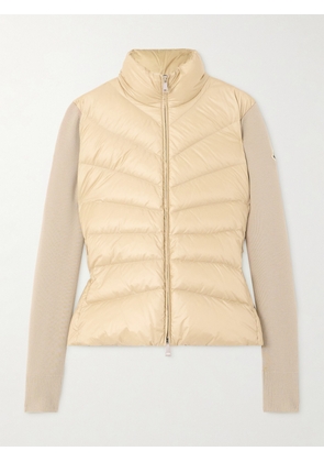 Moncler - Apliquéd Wool And Quilted Shell Down Cardigan - Off-white - xx small,x small,small,medium,large,x large,xx large
