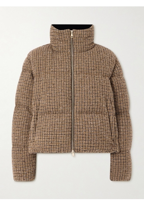 Moncler - Seboune Appliquéd Checked Wool-blend Tweed Down Jacket - Brown - 00,0,1,2,3,4