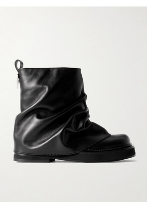The Attico - Robin Layered Leather Ankle Boots - Black - IT36,IT37,IT37.5,IT38,IT38.5,IT39,IT40,IT41