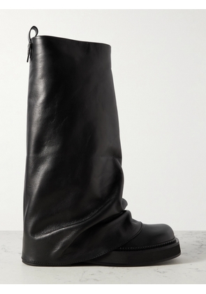 The Attico - Robin Layered Leather Knee Boots - Black - IT36,IT37,IT37.5,IT38,IT38.5,IT39,IT39.5,IT40,IT41