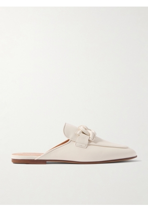 Tod's - Embellished Leather Slippers - Cream - IT35.5,IT36,IT36.5,IT37,IT37.5,IT38,IT38.5,IT39,IT39.5,IT40,IT40.5,IT41,IT41.5,IT42