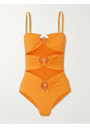 Christopher Esber - Cutout Embellished Swimsuit - Yellow - UK 4,UK 6,UK 8,UK 10,UK 12,UK 14