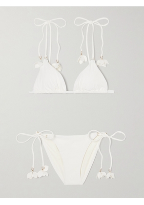 Zimmermann - Embellished Triangle Bikini - Ivory - 0,1,2,3,4