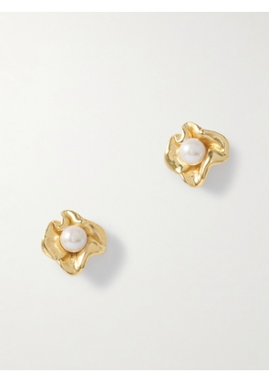 Completedworks - Gold-plated Pearl Earrings - One size
