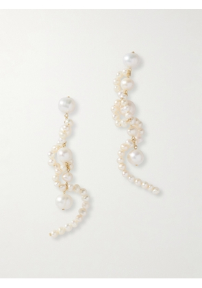 Completedworks - Gold-plated Pearl Earrings - White - One size