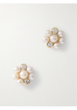 Completedworks - Lightdrops Recycled Gold-vermeil, Pearl And Cubic Zirconia Earrings - White - One size