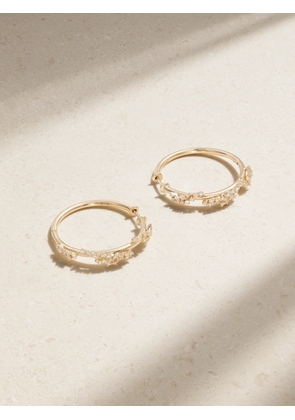 Ananya - Scatter 18-karat Gold Diamond Hoop Earrings - One size