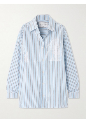 AZ Factory - + Lutz Huelle Candra Sequined Striped Cotton-voile Shirt - White - FR34,FR36,FR38,FR40,FR42
