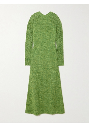 ESCVDO - Open-back Crocheted Cotton Midi Dress - Green - x small,small,medium,large