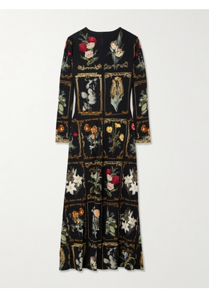 Camilla - Crystal-embellished Floral-print Stretch-jersey Maxi Dress - Black - x small,small,medium,large,x large,xx large