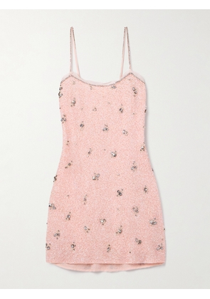 LoveShackFancy - Windson Chiffon-trimmed Embellished Crepe Mini Dress - Pink - US00,US0,US2,US4,US6,US8