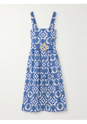 Cara Cara - Candace Printed Cotton-poplin Midi Dress - Blue - xx small,x small,small,medium,large,x large