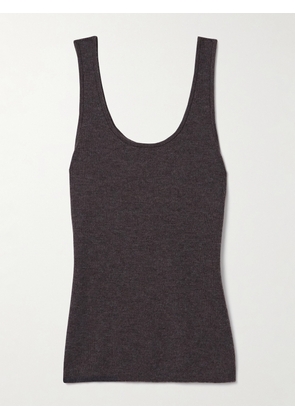 Co - Ribbed Cashmere Tank - Brown - x small,small,medium,large,x large