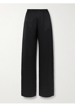 Co - Silk-charmeuse Straight-leg Pants - Black - x small,small,medium,large,x large