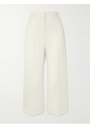 TOTEME - Cropped Crepe Straight-leg Pants - Off-white - DK32,DK34,DK36,DK38,DK40,DK42