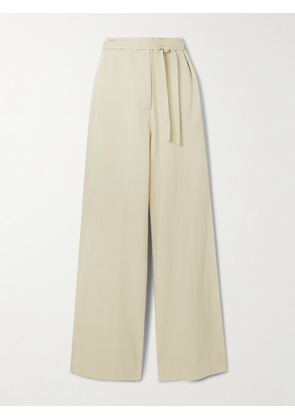 TOTEME - Belted Organic Cotton-twill Wide-leg Pants - Gray - DK32,DK34,DK36,DK38,DK40,DK42