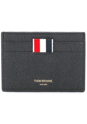 Thom Browne Single Card Holder In Pebble Grain Leather