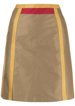 Prada Pre-Owned contrast-panel A-line skirt - Neutrals