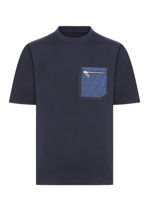 Fendi Monogrammed Pocket Crewneck T-Shirt
