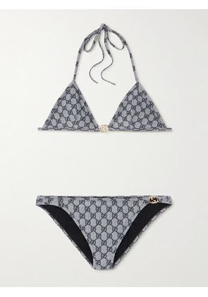 Gucci - Embellished Printed Triangle Bikini - Blue - XS,S,M,L,XL