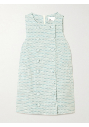 Lisa Marie Fernandez - Metallic Cotton-blend Tweed Mini Dress - Blue - 0,1,2,3,4