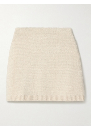 KHAITE - Darrion Brushed Silk And Cashmere-blend Mini Skirt - Cream - x small,small,medium,large