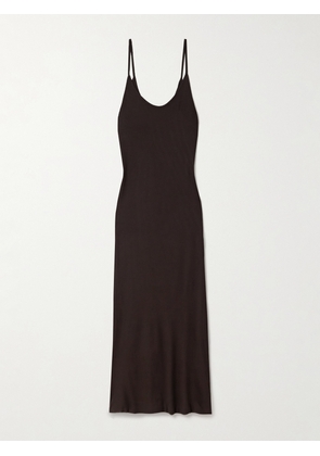 KHAITE - Leesal Jersey Midi Dress - Brown - x small,small,medium,large,x large